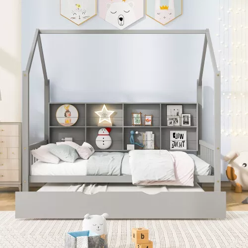 Full bed with twin trundle and storage cheap