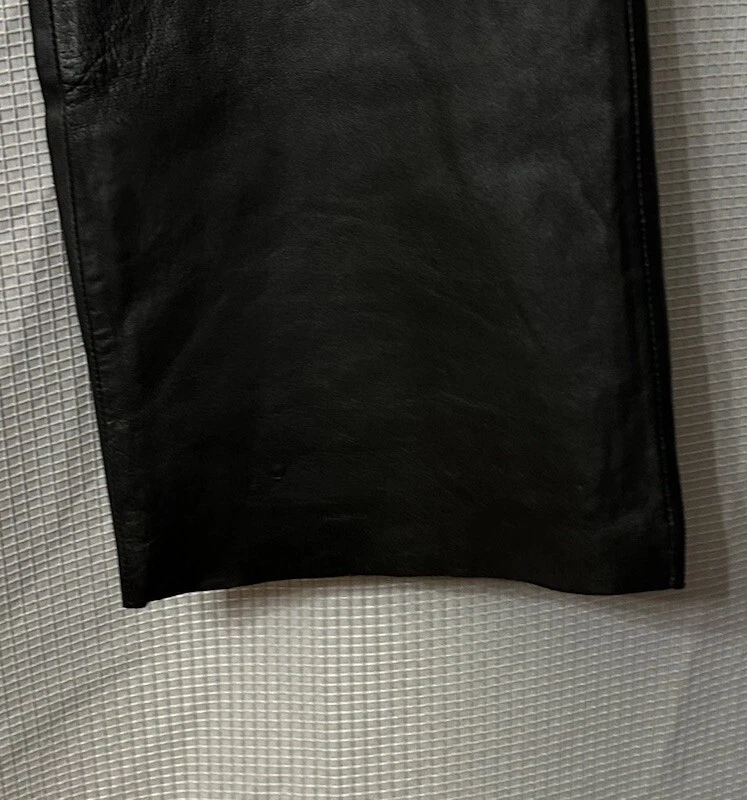Pantalones de diseñador Sutton Studio para mujer de cuero genuino negro pantalones pantalones talla 8 Foto 4 de 4