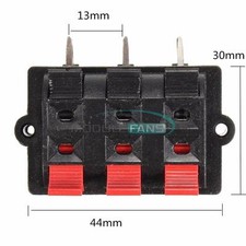 6-Way Spring Push Release Connector Plate Speaker Terminal Strip Block Release