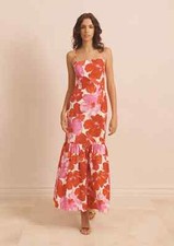 EVARAE Samara Maxi Dress in Poppy Red UK 6/10/12/14/16 - Tag