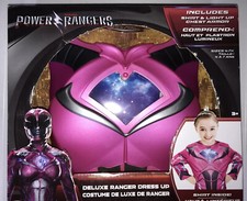 Power Rangers Kids Deluxe Dress Up Pink Ranger Blue Light Up New