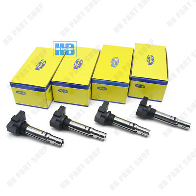 4x  Ignition Coils Spark Plug Genuine For VW Audi Skoda Seat 1.4TSI 1.6FSI