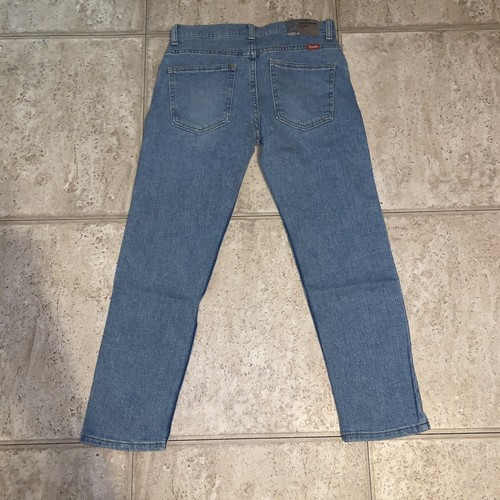 Wrangler Boys Jeans Size 10 Husky Taper Fit Adjustable Waste Band Blue Jeans Den - Picture 5 of 5