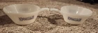 Currier And Ives Ramekin Soup Bowl Chili Blue Horse Milk Glass Set of 2 Vintage