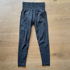 Seamless High Waist Leggings Womens Small Black Gray Butt Lift Yoga Gym Stretch