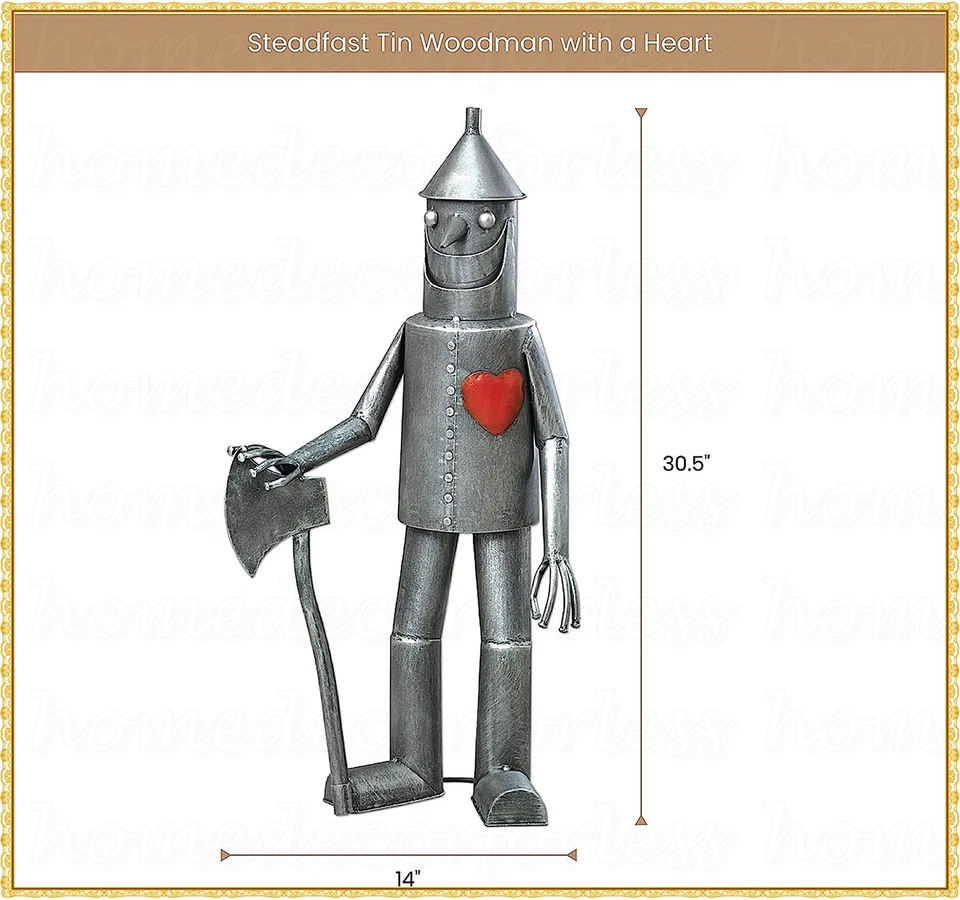 Mago de Oz Hombre de Hojalata con Corazón Leñador Jardín Estatua Escultura Decoración Césped Foto 2 de 4