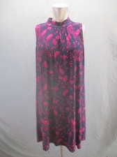 TOMMY HILFIGER Size 8 Womens Sleeveless Back Keyhole Mock Neck Swing Dress 783