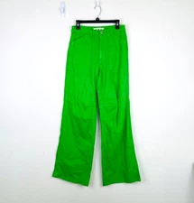 NEW AMO Womens Severine Cargo Wide Leg Pants Size 27 Green St Patricks Day 29x29
