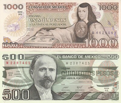 El Banco de Mexico: Collection 7 Bank Notes UNC. | eBay