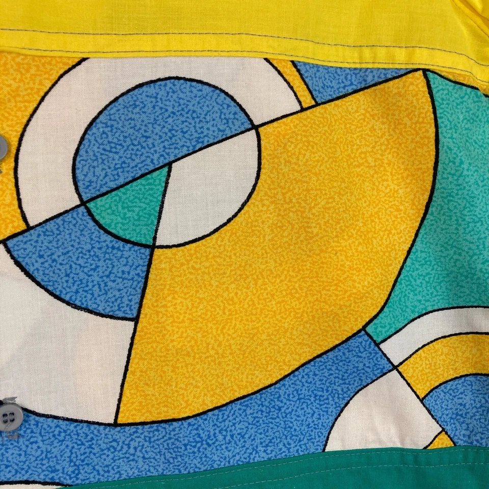 Camisa Top Vintage Años 80 90 Colorblock Mujer S Bloque de Color Geométrico Niños L 16/18 Foto 2 de 4