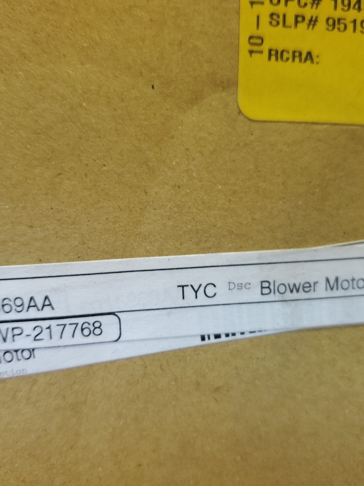 TYC 700102 HVAC Blower Motor Fits select Dodge vans | eBay