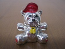 STATUINA ORSETTO PORTAFORTUNA ARGENTO 925 GALVANICO SOPRAMMOBILE VINTAGE