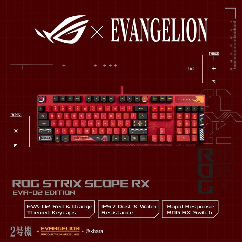 ASUS Evangelion ROG Strix Scope RX EVA-02 Edition Blue Keys Mechanical Keyboard