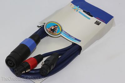 1,5m Profi 2 Kanal Speakon auf 2 x Buchse XLR Stecker blau Lautsprecherkabel