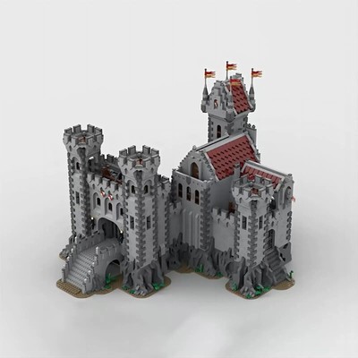 MOC-143001 Rote Löwenburg II Mittelalterliche Burg 10007 Teile + Ritter Minifiguren