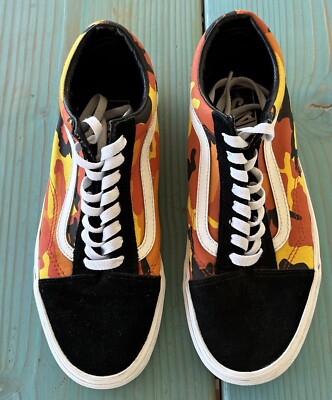 Vans Old Skool Flame Black White Men s Size 8 Shoes Sneakers