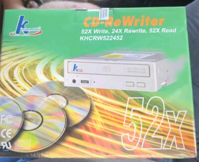 K Hypermedia 52X CD-ReWriter Internal CD-RW Desktop Computer Drive Open Box