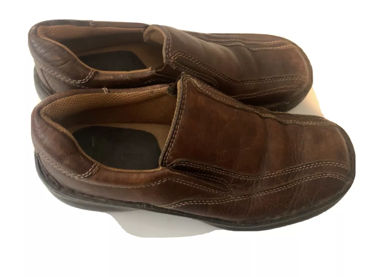 Skechers mens leather store slip ons