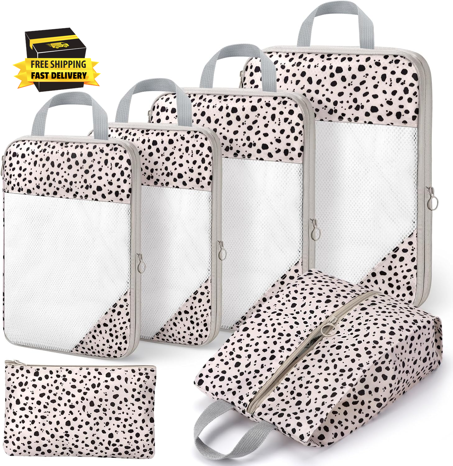 Packing Cubes for Suitcases,Packing Cubes with Shoe Bag, Cosmetics Bag, Clothing-image