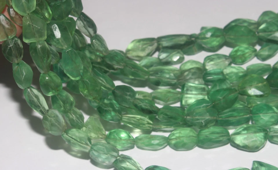 7 to18 MM 16'' Natural Gemstone Fluorite Faceted Nugget Beads Tumble Free Form - Image 3 of 4