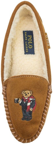 POLO RALPH LAUREN Women's Dezi Bear Moccasin Slipper Chestnut 10 M NEW w/Box - Picture 2 of 5