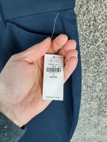 Old Navy High Rise Pixie Pant Womens 2 Petite Navy Blue Pockets Stretch NWT - Picture 7 of 12