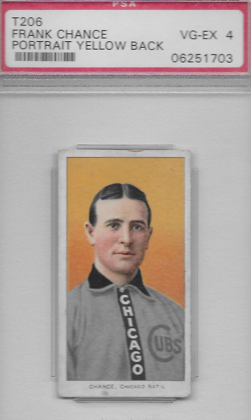 1909 Piedmont Frank Chance -Portrait Yellow Back - PSA 4 VG-EXCELLENT - HOF