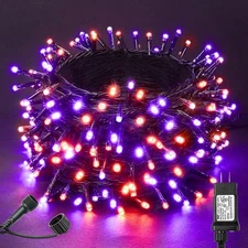 BlcTec luces Halloween 300 LED 108ft naranja morado 8 modos temporizador impe...