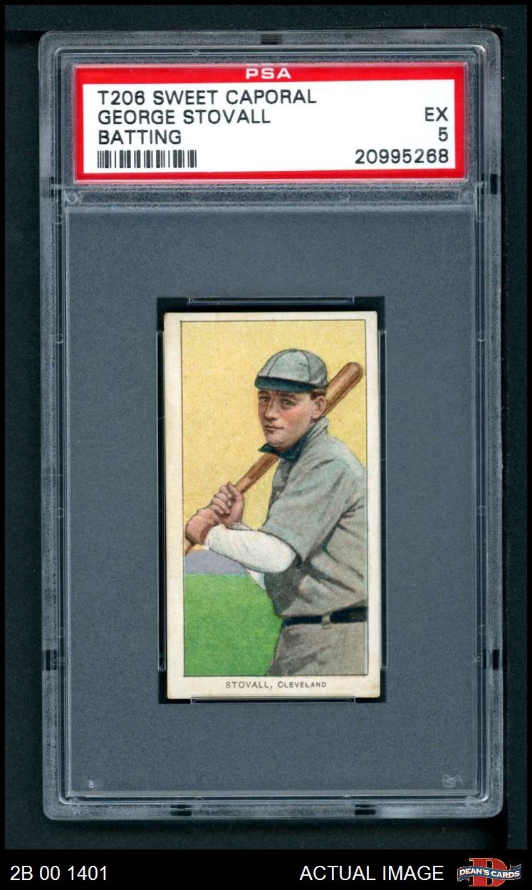 1909 T206 George Stovall Batting Naps (Indians) VARIATION PSA 5 - EX