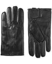 Isotoner Signature Black Men's Genuine Leather Touchscreen Gloves M