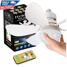 Ceiling Fan Light 16.5" - Wide Super Quiet E27 Remote Control