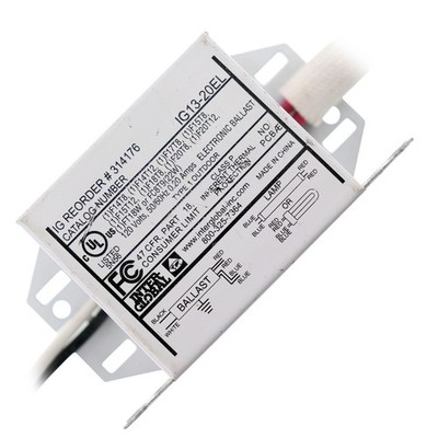 INTER-GLOBAL IG13-20EL FLUORESCENT BALLAST, 1-LAMP, T8/T12/FT18W/FC8T9, 120V