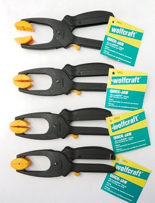 Wolfcraft Mini Quick-Jaw Accugrip Clamps Pivoting Jaw Ends 4pc 3453