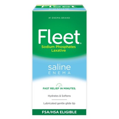 Fleet Laxative Saline Enemas for Constipation Relief 4.5 Fl Oz (Pack of 1)