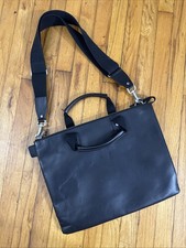 Jack Spade Black Pebbled Leather Slim Briefca...