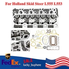 For Kubota Kubota V1902 Complete  Cylinder Head WITH Valves and Full Gasket Set