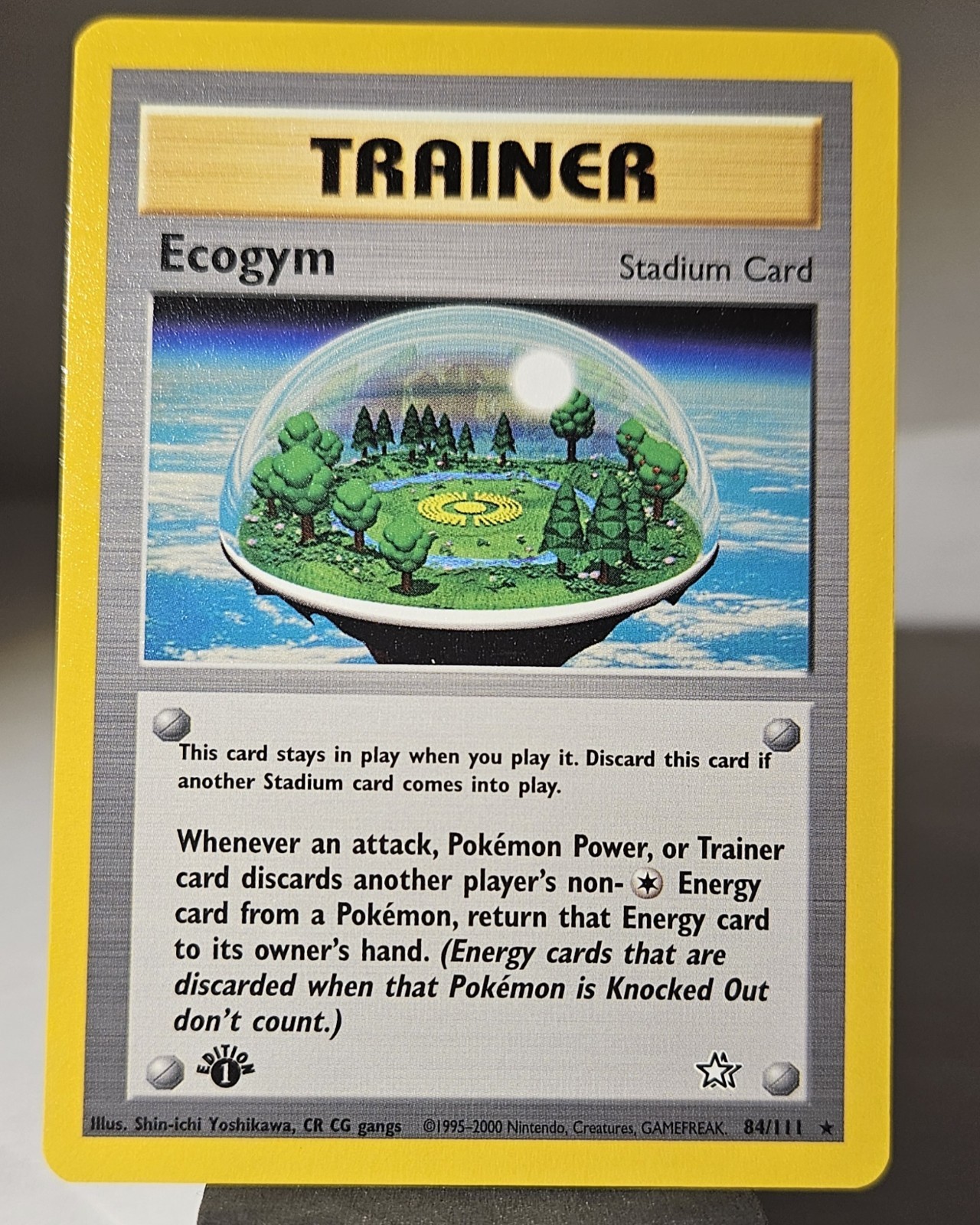 1st Edition NEO GENESIS NON HOLO RARE TRAINER "ECOGYM " Stadium Card # 84  MINT