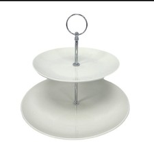 Regency Porcelain 2-Tier Cake Stand - White