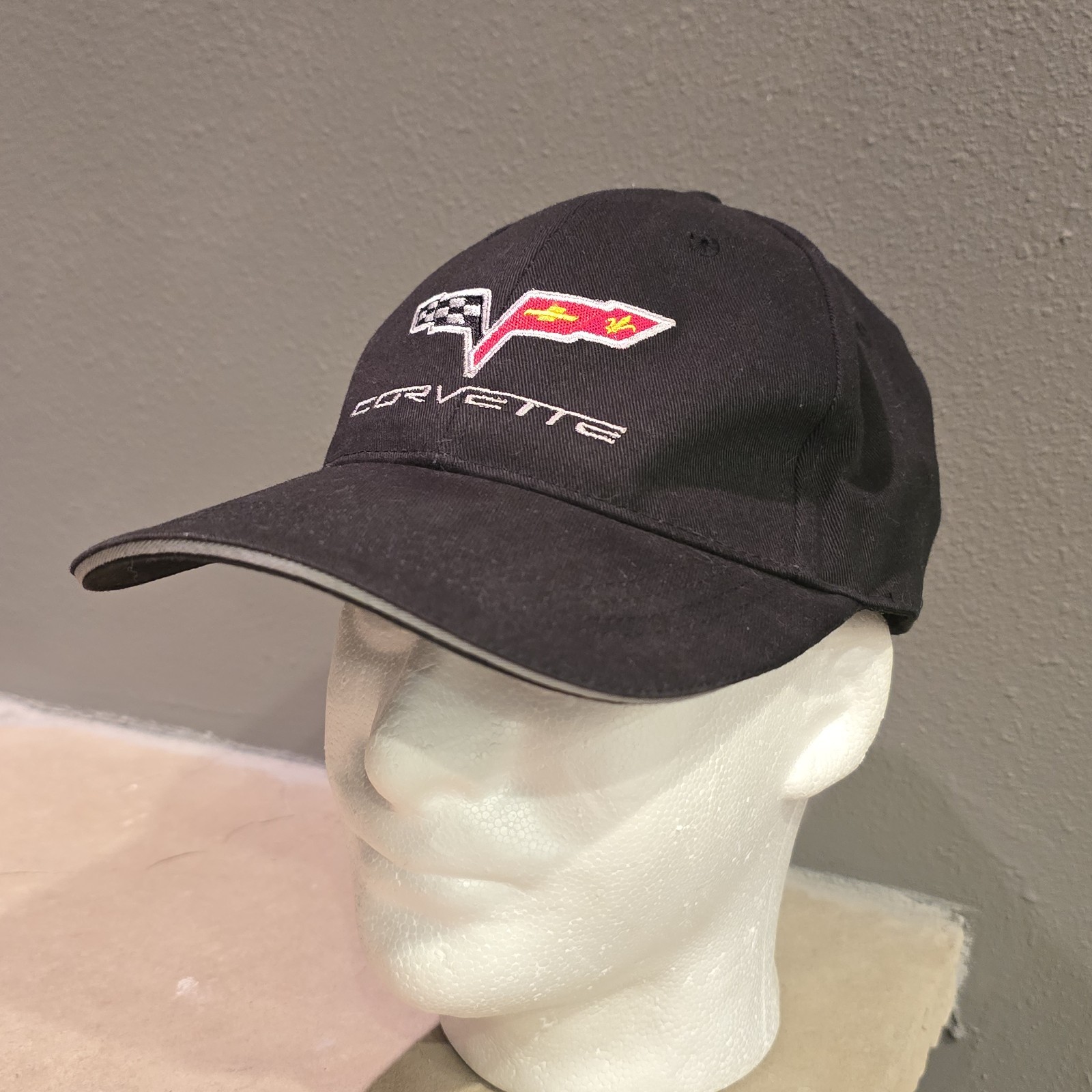 Corvette Baseball Cap Corvette Flags Black Flex F… - image 1
