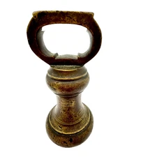 VTG Brass 4lb AVOIR Avoirdupois Bell Scale Weight Handle Doorstop Mercantile