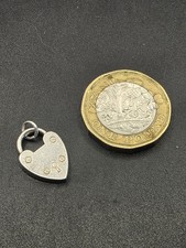 vintage Sterling silver heart padlock charm/pendant 2.44g 