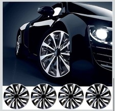 Abx Hubcap Wheel Covers 15 Inch Set Of 4 Black Silver Universal Wheel Cover