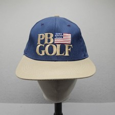 Vintage 90s Pebble Beach Golf USA Flag Hat Script Logo US Open Hat/Cap EUC