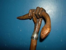 Snake wooden hand carved walking stick for men women cane design snake