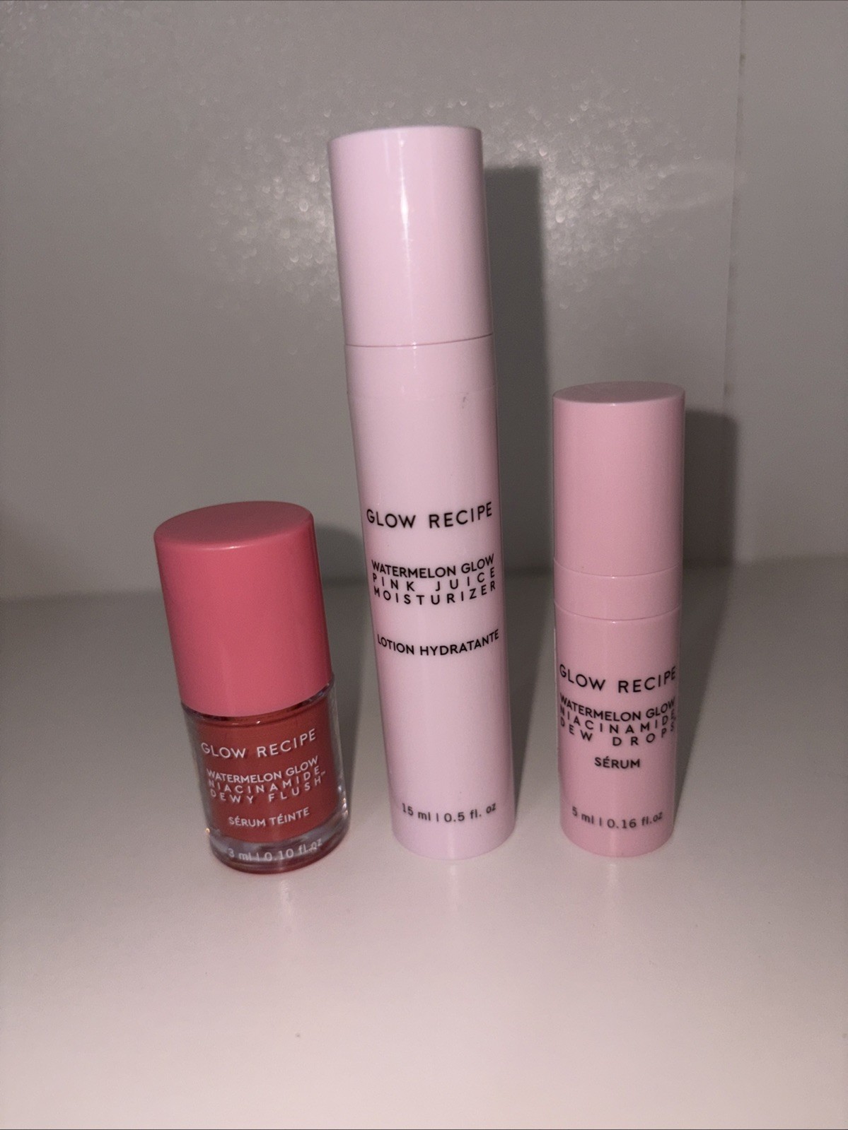 ¡Paquete de 3 recetas brillantes! Dewy Flush, crema hidratante de jugo rosa, ¡gotas de rocío! ¡NUEVO!!