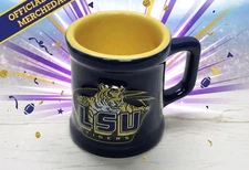 LSU Tigers Mini Mug Shot Glass The Encore Group Ceramic Navy Blue Gold Thailand