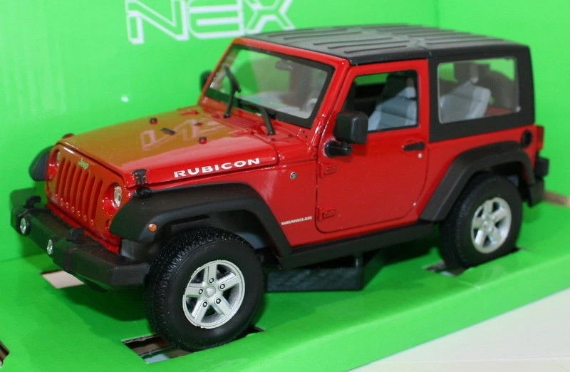 Welly NEX 1/24 Scale 22489W - 2007 Jeep Wrangler - Red - Hard Top - Image 3 of 4