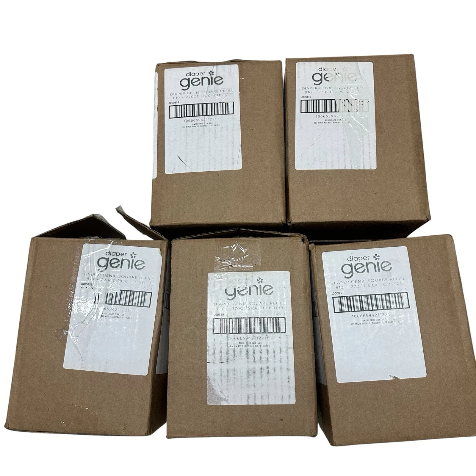 Diaper Genie Square Refill, 2 Multi-size Packs, 1080-count ( Lot of 5)