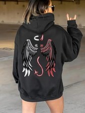 Soft Angel Wings Pattern Hoodie