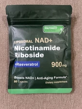 Liposomal NAD+ Nicotinamide Riboside +Resveratrol 900 mg 80 Capsules